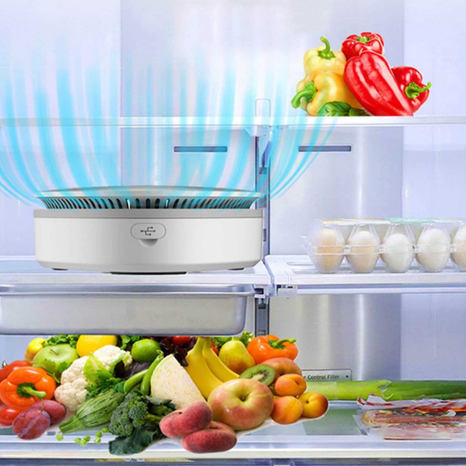 Portable Air Cleaner Deodorizer, USB Rechargeable Silent Odor Eliminator for Car Wardrobe Shoe Cabinet Pet Area