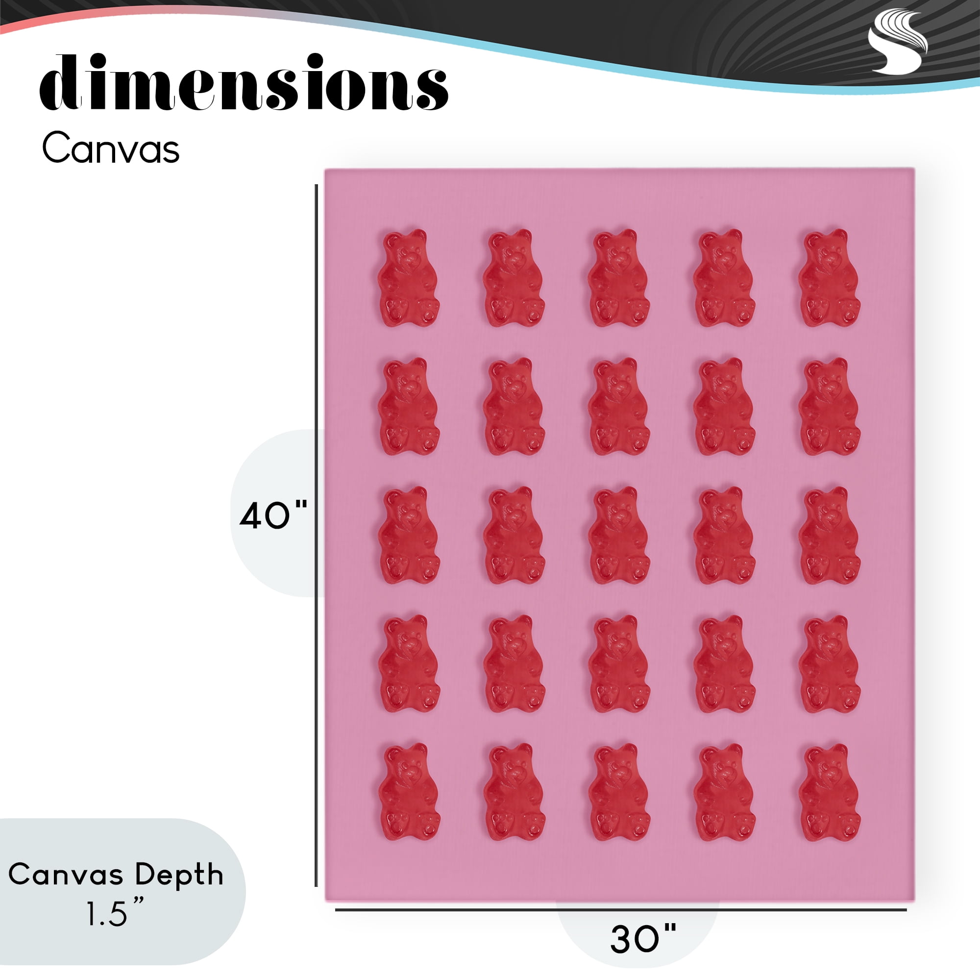 Stupell Industries Red Gummy Bears on Pink Canvas Wall Art, design by LISH Creative