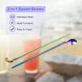 thumbnail image 4 of Unique Bargains 4Pack 8.6' Stainless Steel Spoons Straws Reusable Twist Handle Spoon, Colorful, 4 of 5