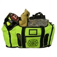 thumbnail image 2 of Lightning X Quad-Vent Firefighter Turnout Gear Bag - Top Load w/ Helmet Compartment, Mesh Vents & Maltese Cross - FLUORESCENT YELLOW, 2 of 2
