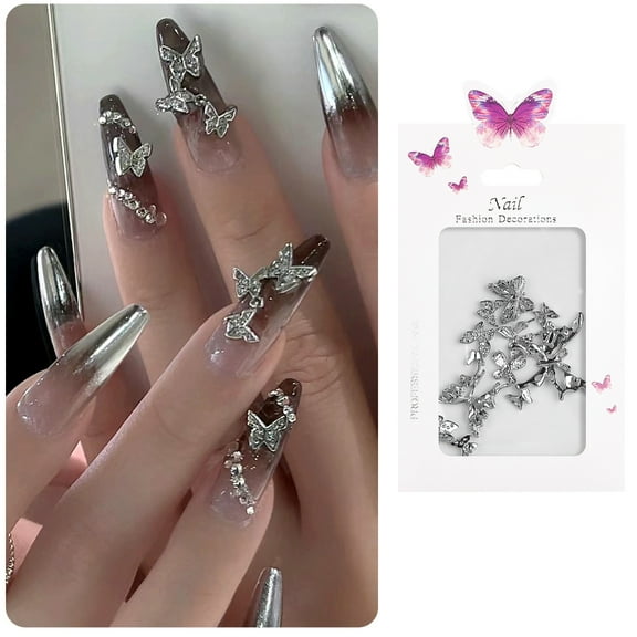 20Pcs Modern Alloy Butterfly Wing Nail Charms for Women Show Your Individuality