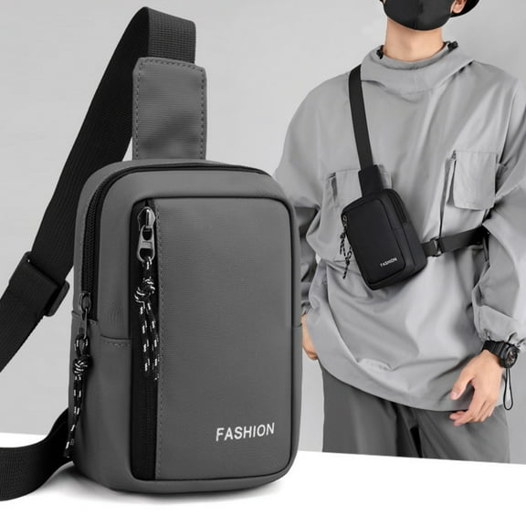 Small Sling Bag Crossbody Chest Shoulder Water Resistant Sling Purse One Strap Travel Bag for Men Women Black