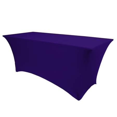 

Ultimate Textile (2 Pack) 4 ft. Fitted Spandex Table Cover - for 18 x 48-Inch Tradeshow Classroom and Folding Rectangle Tables Purple