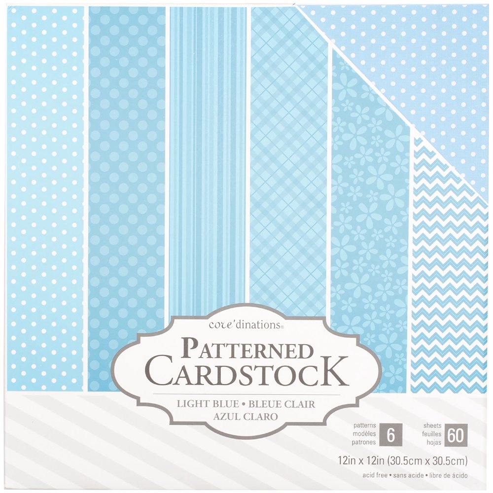 Core'dinations Patterned Cardstock Value Pack 12"X12" 60/PkgLight Blue