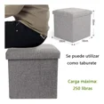 thumbnail image 2 of Taburete De Almacenamiento De Lino De 30x30x30 Cm, Gris, 2 of 5