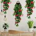 thumbnail image 5 of VGFVFSKGA Artificial Eucalyptus Hanging Vine, Artificial Hanging Plants Fern Vine, Faux Silk Violet, Fake Hanging Plants with Flowers for indoor Outdoor Wall Garden Wedding interior Decoration,Z1#C, 5 of 6