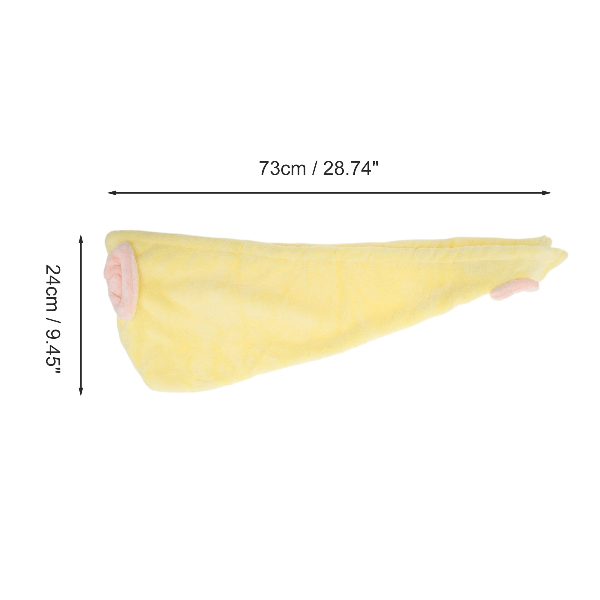 Unique Bargains Water-absorbent Double Bow Hair Towel 1 Pc Yellow