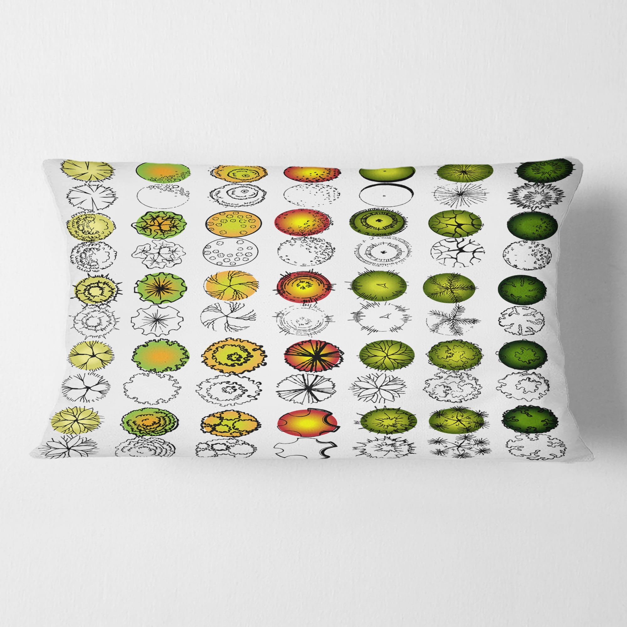 Designart Retro Tree Top Design' Mid-Century Modern Throw Pillow - 12x20