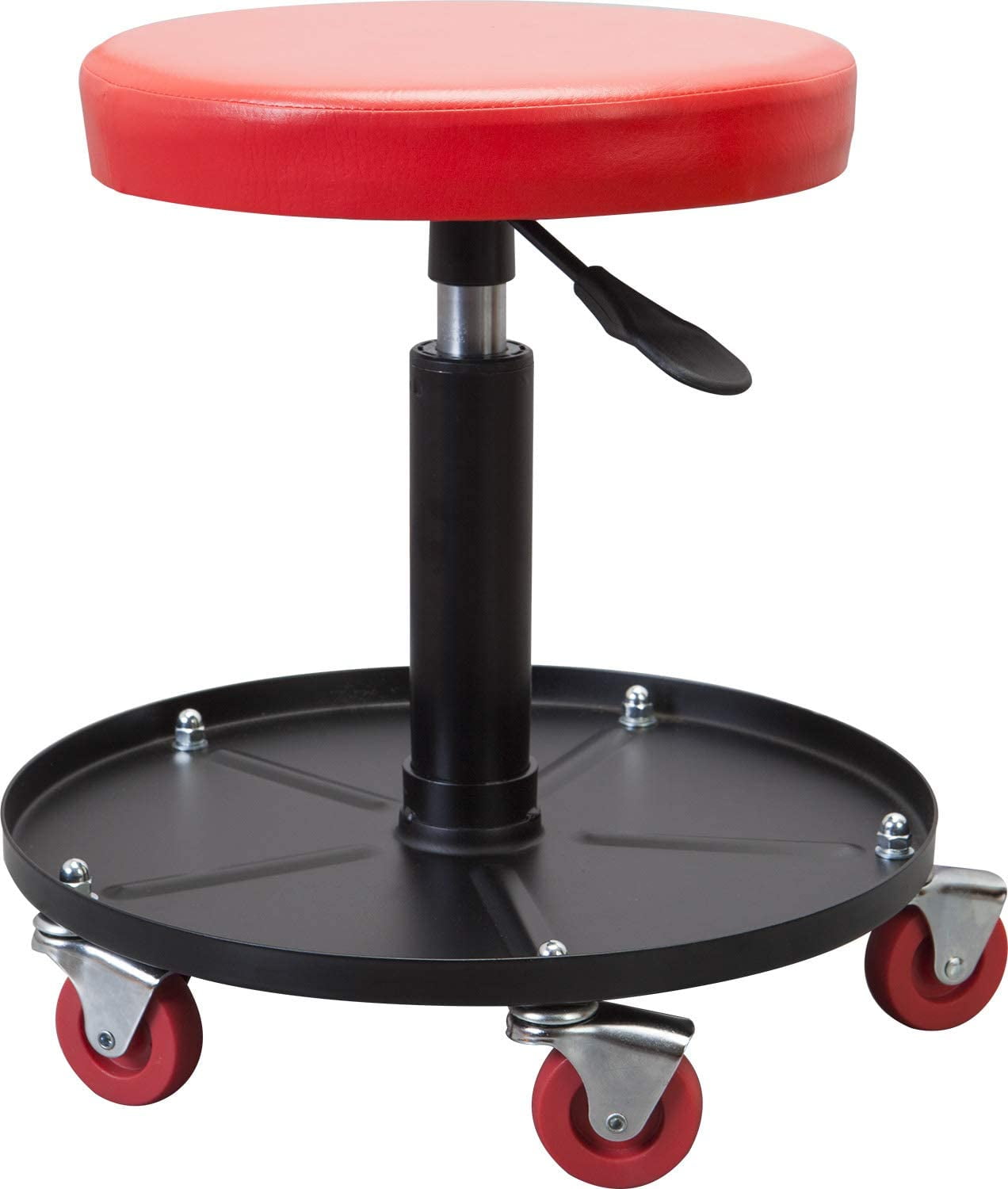 Padded Mechanic Stool with Tool Tray Torin Big Red Rolling Creeper Garage/Shop Seat Red 