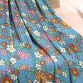 thumbnail image 3 of Pioneer Flower Floral Print Pattern Blanket,Comfortable Soft Flannel Throw Blanket,All Season,Warm Lightweight Blankets for Sofa Bed Couch Living Room Chair,30"x40", 3 of 4