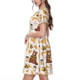 thumbnail image 2 of Balery Cute Bee Honey Jar Hive Bear Pattern Womens Dresses Loose Short sleeve Sundresses Swimsuit Coverup 2025 Summer Casual Dress for Women - A-Line Swing Dress, 2 of 6