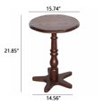 thumbnail image 3 of GZXS 15.75" Round Wooden Pedestal Side Table, Compact Vintage Accent Table for Living Room or Bedroom, Easy Assembly, Walnut Brown Finish, 3 of 7