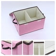 thumbnail image 2 of Unique Bargains Fabric Storage Bin Cube with Handle and Lid Collapsible Basket Pink, 2 of 7