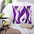 thumbnail image 3 of 14x14 Pillow Covers Set of 2, Purple White Moire Throw Pillow Covers Decorative Couch Cushion Case, Modern Abstract Art Microfiber Square Pillowcases for Bedroom Car Living Room, 3 of 7