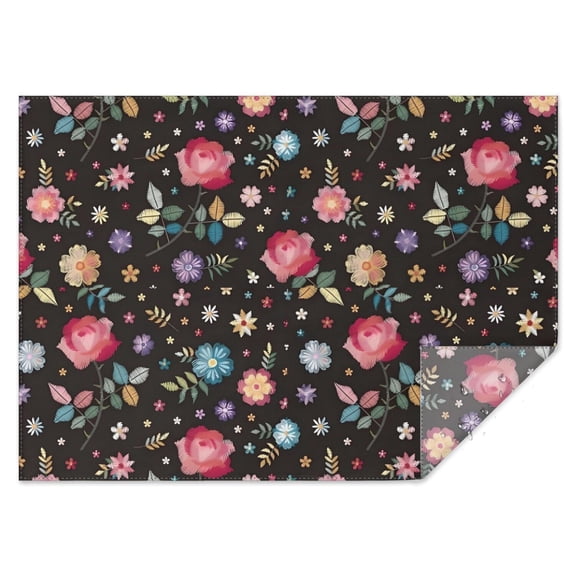 Pioneer Flower Floral Print Pattern Rectangle Tablecloth 60"x84",Waterproof Polyester Rectangle Table Cloth, Wipeable Spillproof Polyester Tablecloth for Dining, Camping, Indoor and Outdoor