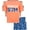 Orange Beach Bum, variant on Quad Seven Boys' Rashguard Set - Short Sleeve Swim Shirt and Bathing Suit Set (Size: 4-12)