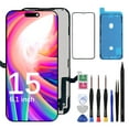 thumbnail image 1 of Screen Replacement for iPhone 15 - Lcd Replacement Kit & Digitizer Display Full Aassembly for Apple iPhone 15 6.1 Inch Models A3090 A2846 A3089 A3092 with Repair Tools, 1 of 1