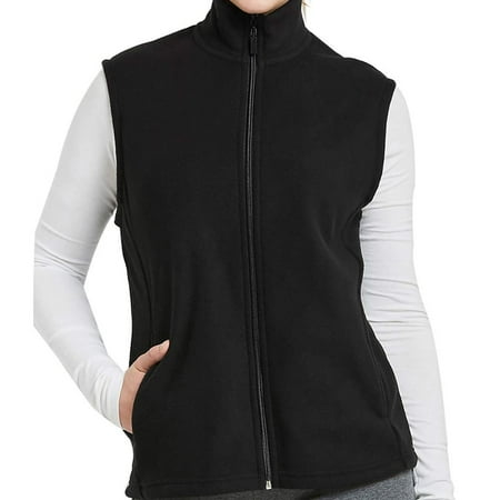 DailyWear Womens Full-Zip Plush Polar Fleece Vest (Black, 3Xlarge)