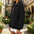 thumbnail image 6 of LUVDA Women's Waffle Knit Zip Up Jacket with Large Pockets Long Sleeve Collared Fall Outerwear, 6 of 6