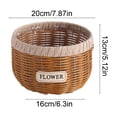 thumbnail image 3 of Ohmyroo Hand Woven Imitation Rattan Flower Basket Rustic Decorative Pot For Indoor Floral Greenery Decor 7.9 Inch, 3 of 6