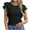 Black, variant on Sakmal Pleated T Shirts Womens Short Sleeve Crew Neck Ruffle Shirts Black Womens Summer Tops