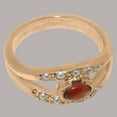 thumbnail image 4 of LBG British Made 14k Rose Gold Natural Garnet & Cultured Pearl Womens Band Ring - 33 size options - Size 10.75, 4 of 7