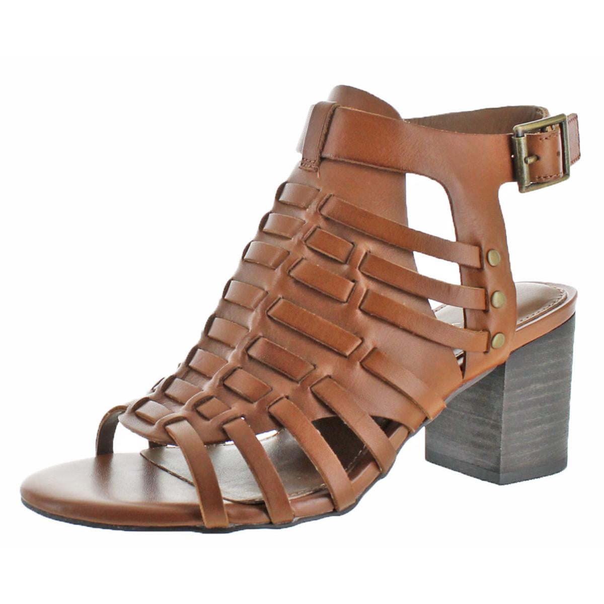 Details about / Earth Leather Wedge Sandals with Cut-Out Details Cascade size 6.5 Camel