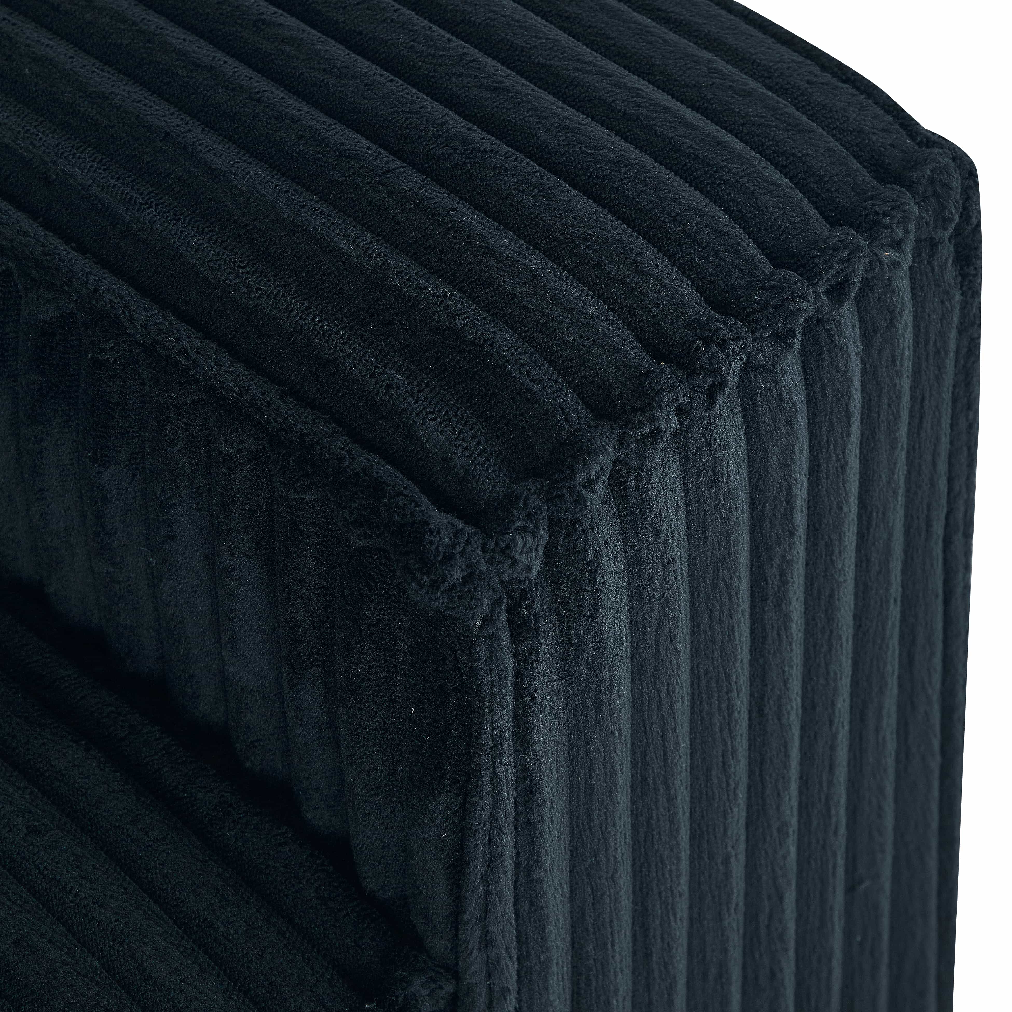 BSHTI Classic Corded Comfort Sofa with Pillows, Double-seater sofa, Corduroy Upholstery, removable back cushions, Easy to assemble, Black