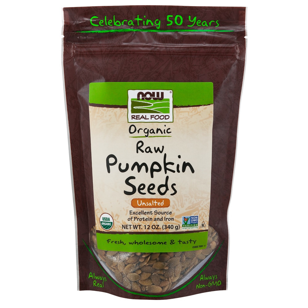 Now Real Food Organic Raw Pumpkin Seeds Unsalted 12 Oz