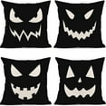 Aminojy Halloween Pillows Throw Pillow Cover Pattern Orange Halloween