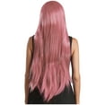 thumbnail image 2 of Mufeng Womens Long Straight Hair Wig with Bangs Synthetic Hair Wig for Halloween Comic Con Stage Pink One Size, 2 of 6