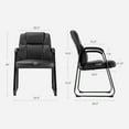 thumbnail image 3 of EDX Waiting Room Chairs, Leather Reception Chair with Soft Armrests, Elderly Chair, Fixed Guest Chair, Suitable for Office, Home, and Bedroom, Black, 3 of 11