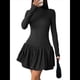 thumbnail image 1 of Vestido Mini de Larga con para Mujer, Ajustado, con Cuello Alto, Informal, para Cóctel o Fiesta Negro M, 1 of 9