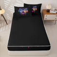 thumbnail image 4 of Manfei Wild Wolf Zipper Twin Comforter Sets with Fitted Sheet and 2 Pillowcases,Jungle Animal Zipper Bedding Set,Multicolor,Black Reversible,4pcs, 4 of 8