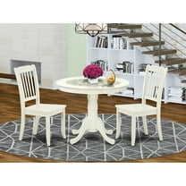 East West Furniture Dining Room Set Linen White, ANDA3-LWH-W