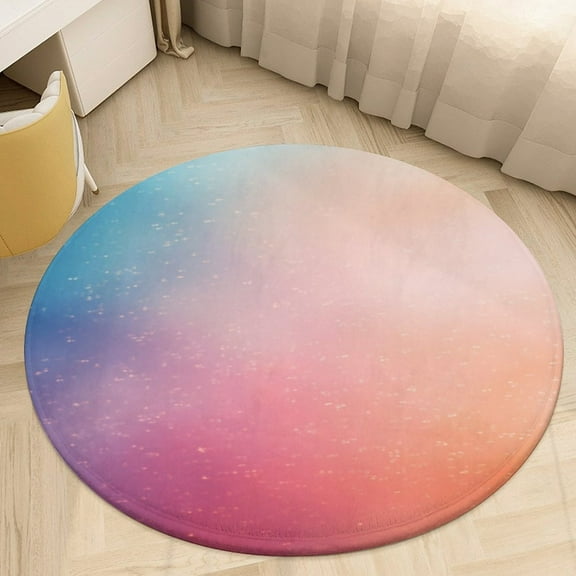 Colorful Fish Scales Round Area Rugs for Bedroom Living Room, 4FT Soft Indoor Circle Carpets, Carpet Home Decor Floor Mat