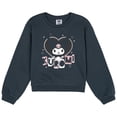 thumbnail image 3 of Hello Kitty Little Girls' Fleece Sweatshirt and Plaid Pleated Skirt Set Charcoal Kuromi, 3 of 7