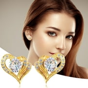 NUOKO Vintage Minimalist Inlaid Diamond Metal Flash Ladies Earring Jewelry Gift