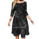 thumbnail image 1 of Vestido de fiesta de noche negro Wild Thing, vestido sexy midi para mujer, vestido de una pieza dulce con letras coreanas, palmeras botánicas verdes, 1 of 6