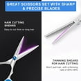 thumbnail image 3 of ZJQYDS Hair Cutting Scissors and Thinning Shears, 6.5in Professional Stainless Steel Barber Scissors with Sharp Blades, Ergonomic Hairdressing Scissors for Men Women Kids and Pets Hair, 3 of 7