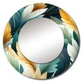 thumbnail image 2 of Designart "Lush Rainforest Rhythms" Floral Round Mirror Wall Decor Tropical - Large Green Round Bathroom Mirror - Round Mirror - 23" x 23", 2 of 6