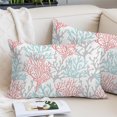 thumbnail image 2 of Red Blue Coral Coastal Lumar Pillow Covers, Summer Beach Seaside Nautical Soft Breathable Throw Pillow Cases with Invisible Zipper, Decorative Pillowcase Pillows Protectors for Sofa Bed Chair 16"x24", 2 of 9