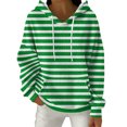 thumbnail image 3 of XPMWRP Oversized Hoodies Pullover for Women Trendy Striped Graphic Loose Fit Cute Fall Fashion Vintage Sweatshirt with Pocket Green M, 3 of 5