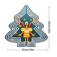 thumbnail image 3 of Colorful Metal Hanging Christmas Tree Wind Spinner - Whimsical Bird Design with Orange Wings & Leaves for Garden Decor, 3 of 7