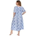 thumbnail image 4 of Xmarks Women's Plus Size Nightgown Floral Printed Night Dress Short Sleeve Pajama Dress XL-4XL, 4 of 8