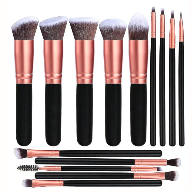Makeup Bru 14-count Synthetic Brush Set, Foundat Brush, Brush, Brush, Silver Makeup Brush Set