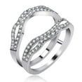 thumbnail image 2 of Uloveido Silver Color Created Diamond Rings Enhancer for Women, Infinity Wedding Engagement Anniversary Enhancer Ring Platinum Plated for Women Girls (Size 6) Y449, 2 of 7