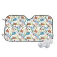 thumbnail image 2 of Lsque Summer Stamp Car Windshield Sun Shade | Accordion Folding Style Auto Shade for Car Truck SUV Van | Blocks UV Rays Sun Visor Protector | Small, 2 of 7