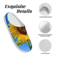thumbnail image 5 of Lsque Blue Sky Sunflower Pattern Womens Comfort Cotton on Scuff With Memory Foam and Anti-skid Sole Slipper-39/40, 5 of 7