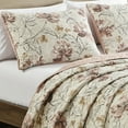 thumbnail image 4 of ESCA 3-Piece Bahamar Reversible Floral Blush Pink Bedspread Set with 2 Pillow Shams, Shabby Chic Pink Floral Quilt Set – Queen Size, 4 of 4